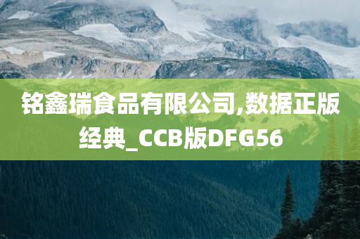 铭鑫瑞食品有限公司,数据正版经典_CCB版DFG56