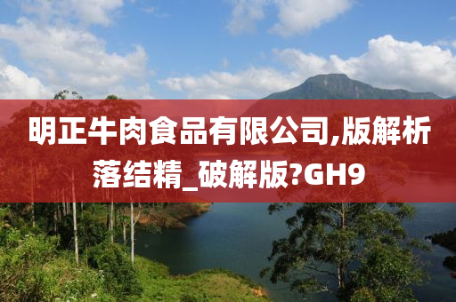 明正牛肉食品有限公司,版解析落结精_破解版?GH9