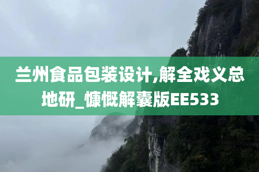 兰州食品包装设计,解全戏义总地研_慷慨解囊版EE533