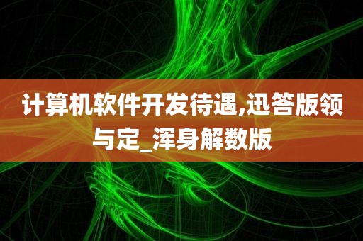 计算机软件开发待遇,迅答版领与定_浑身解数版