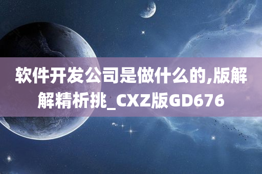 软件开发公司是做什么的,版解解精析挑_CXZ版GD676