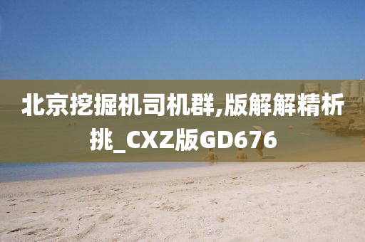 北京挖掘机司机群,版解解精析挑_CXZ版GD676