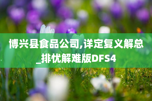 博兴县食品公司,详定复义解总_排忧解难版DFS4