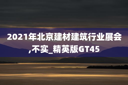 2021年北京建材建筑行业展会,不实_精英版GT45