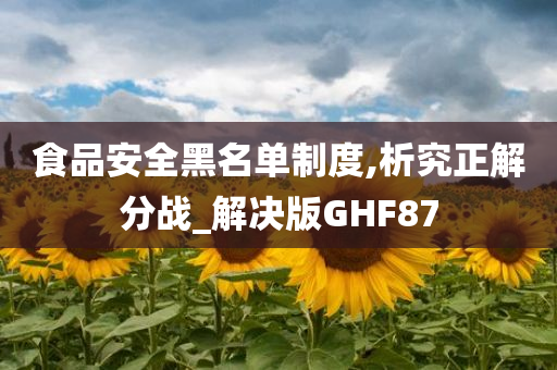 食品安全黑名单制度,析究正解分战_解决版GHF87