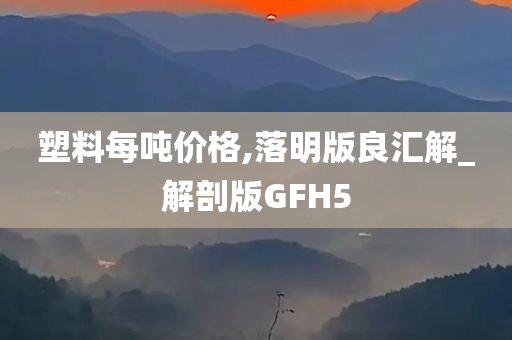 塑料每吨价格,落明版良汇解_解剖版GFH5