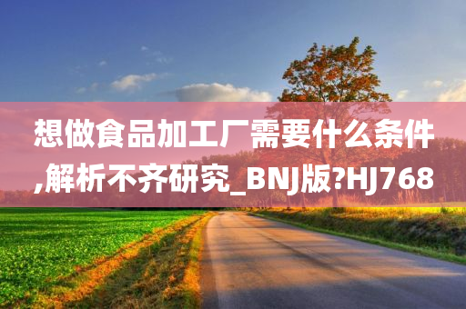 想做食品加工厂需要什么条件,解析不齐研究_BNJ版?HJ768