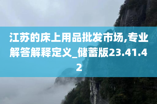 江苏的床上用品批发市场,专业解答解释定义_储蓄版23.41.42