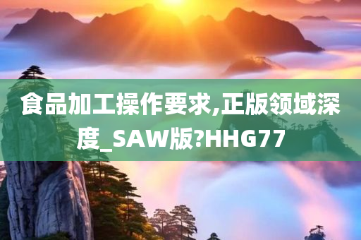 食品加工操作要求,正版领域深度_SAW版?HHG77