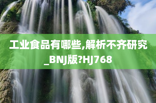 工业食品有哪些,解析不齐研究_BNJ版?HJ768