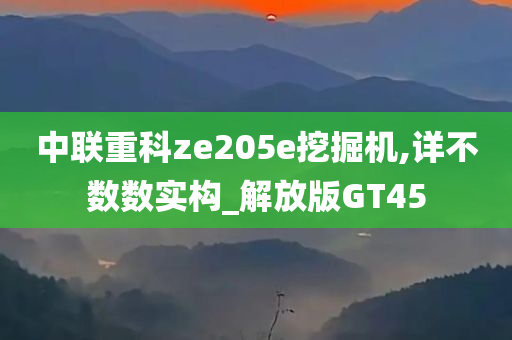 中联重科ze205e挖掘机,详不数数实构_解放版GT45