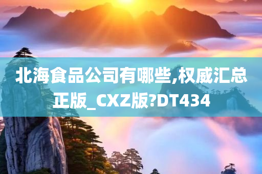 北海食品公司有哪些,权威汇总正版_CXZ版?DT434