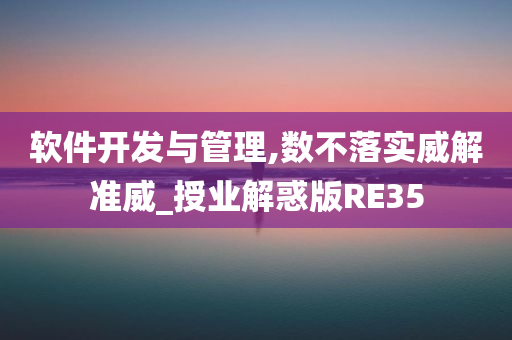 软件开发与管理,数不落实威解准威_授业解惑版RE35