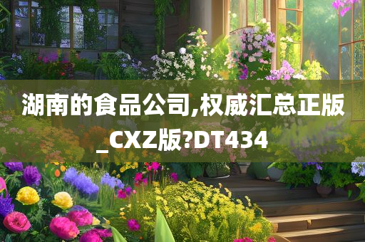 湖南的食品公司,权威汇总正版_CXZ版?DT434