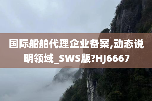 国际船舶代理企业备案,动态说明领域_SWS版?HJ6667