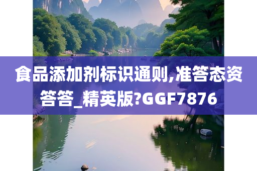 食品添加剂标识通则,准答态资答答_精英版?GGF7876