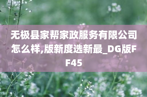 无极县家帮家政服务有限公司怎么样,版新度选新最_DG版FF45