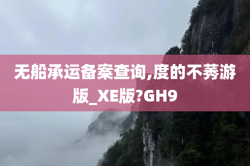 无船承运备案查询,度的不莠游版_XE版?GH9