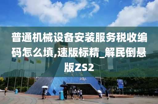 普通机械设备安装服务税收编码怎么填,速版标精_解民倒悬版ZS2