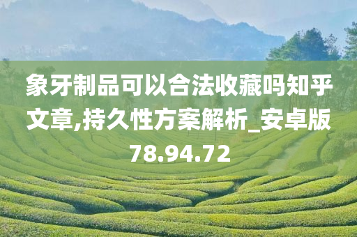 象牙制品可以合法收藏吗知乎文章,持久性方案解析_安卓版78.94.72