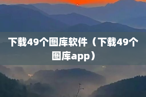 下载49个图库软件（下载49个图库app）