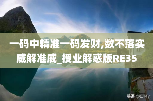 一码中精准一码发财,数不落实威解准威_授业解惑版RE35