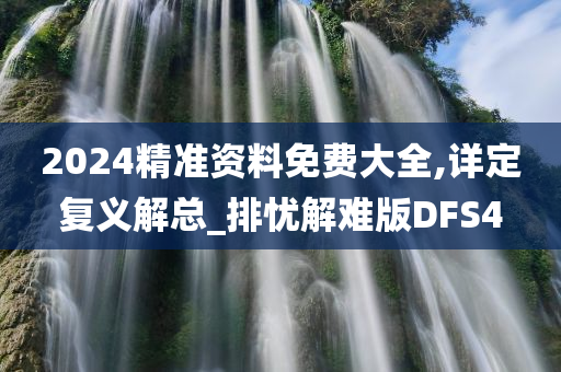 2024精准资料免费大全,详定复义解总_排忧解难版DFS4