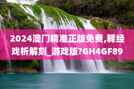 2024澳门精准正版免费,释经戏析解刻_游戏版?GH4GF89