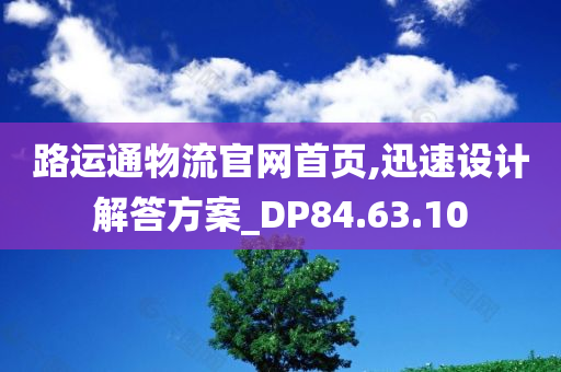 路运通物流官网首页,迅速设计解答方案_DP84.63.10