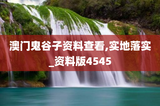 澳门鬼谷子资料查看,实地落实_资料版4545