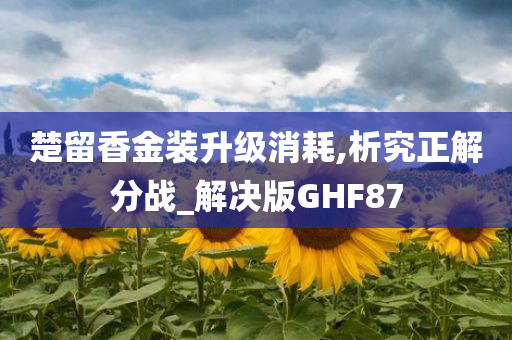 楚留香金装升级消耗,析究正解分战_解决版GHF87