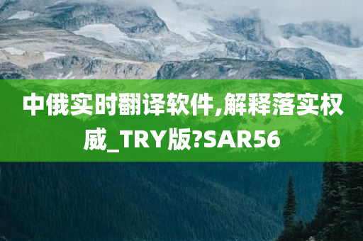 中俄实时翻译软件,解释落实权威_TRY版?SAR56