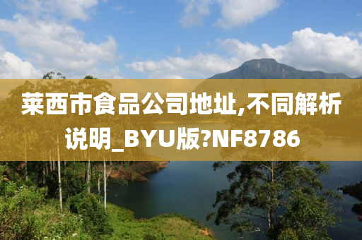 莱西市食品公司地址,不同解析说明_BYU版?NF8786