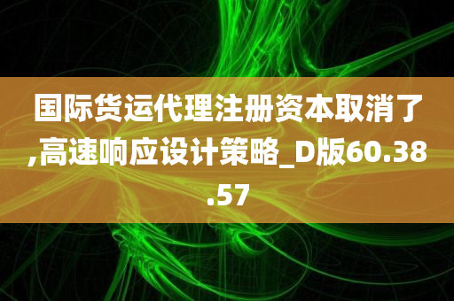 国际货运代理注册资本取消了,高速响应设计策略_D版60.38.57