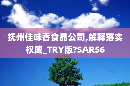 抚州佳味香食品公司,解释落实权威_TRY版?SAR56