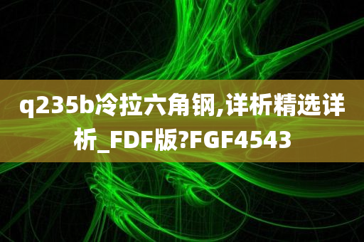 q235b冷拉六角钢,详析精选详析_FDF版?FGF4543