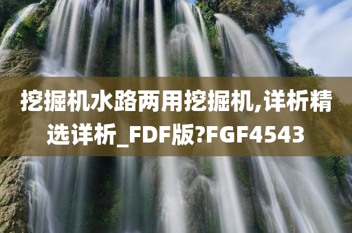 挖掘机水路两用挖掘机,详析精选详析_FDF版?FGF4543