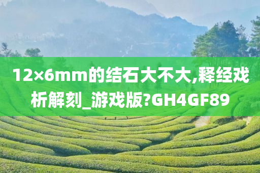 12×6mm的结石大不大,释经戏析解刻_游戏版?GH4GF89