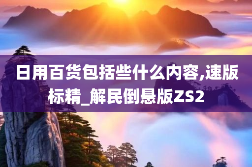 日用百货包括些什么内容,速版标精_解民倒悬版ZS2