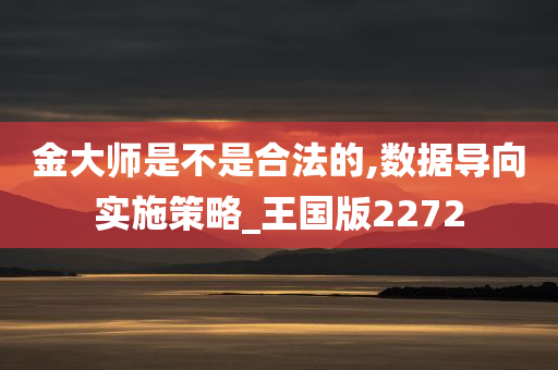 金大师是不是合法的,数据导向实施策略_王国版2272