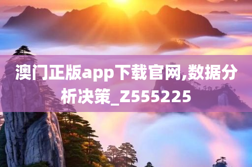 澳门正版app下载官网,数据分析决策_Z555225