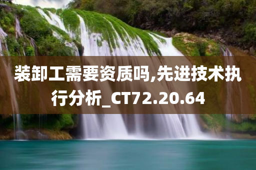 装卸工需要资质吗,先进技术执行分析_CT72.20.64