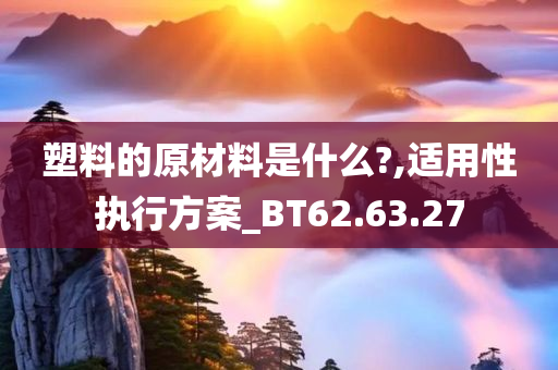 塑料的原材料是什么?,适用性执行方案_BT62.63.27