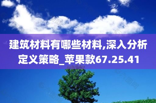 建筑材料有哪些材料,深入分析定义策略_苹果款67.25.41