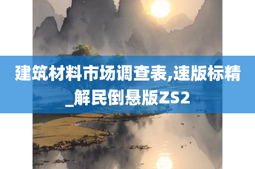 建筑材料市场调查表,速版标精_解民倒悬版ZS2