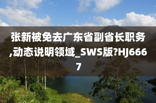 张新被免去广东省副省长职务,动态说明领域_SWS版?HJ6667