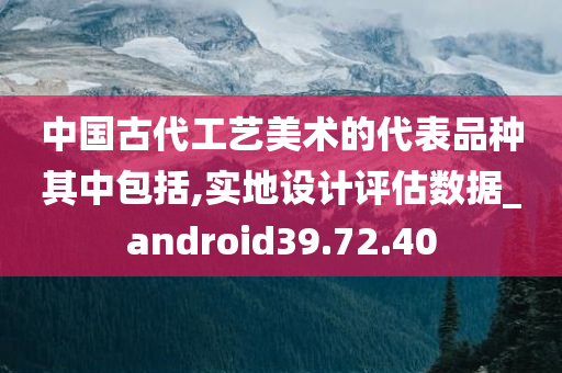 中国古代工艺美术的代表品种其中包括,实地设计评估数据_android39.72.40