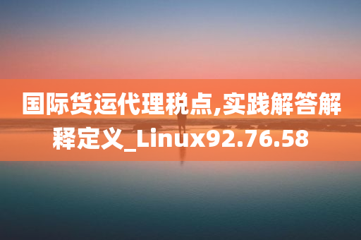 国际货运代理税点,实践解答解释定义_Linux92.76.58