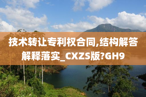 技术转让专利权合同,结构解答解释落实_CXZS版?GH9