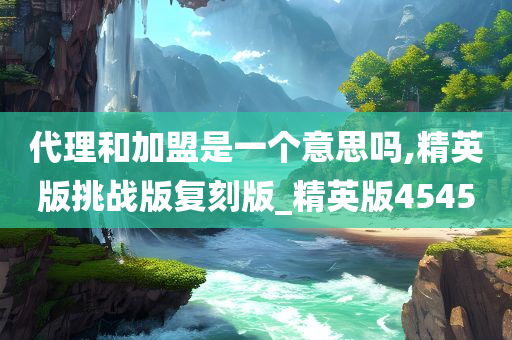 代理和加盟是一个意思吗,精英版挑战版复刻版_精英版4545